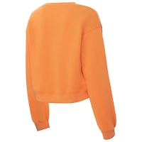 Women's ZooZatz Oatmeal Tennessee Volunteers Core Chenille Cropped Pullover Sweatshirt