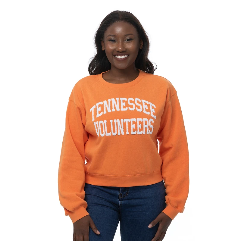Sweat-shirt court en chenille orange Tennessee Volunteers pour femme ZooZatz