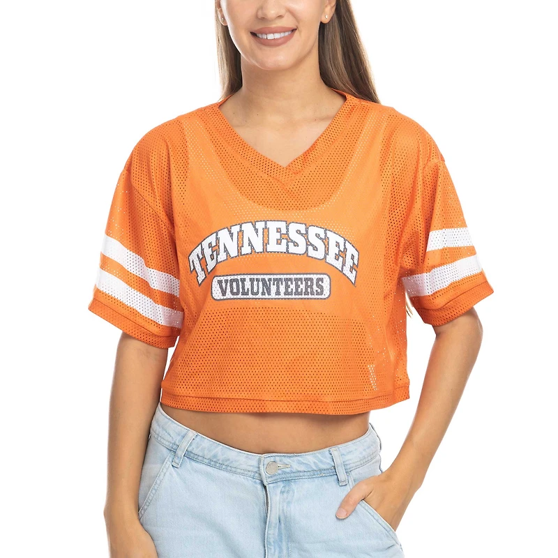 T-shirt court à col en V maille orange Tennessee Volunteers ZooZatz pour femme
