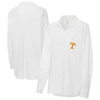 Women's ZooZatz White Tennessee Volunteers Stretch Woven Button-Up Shirt