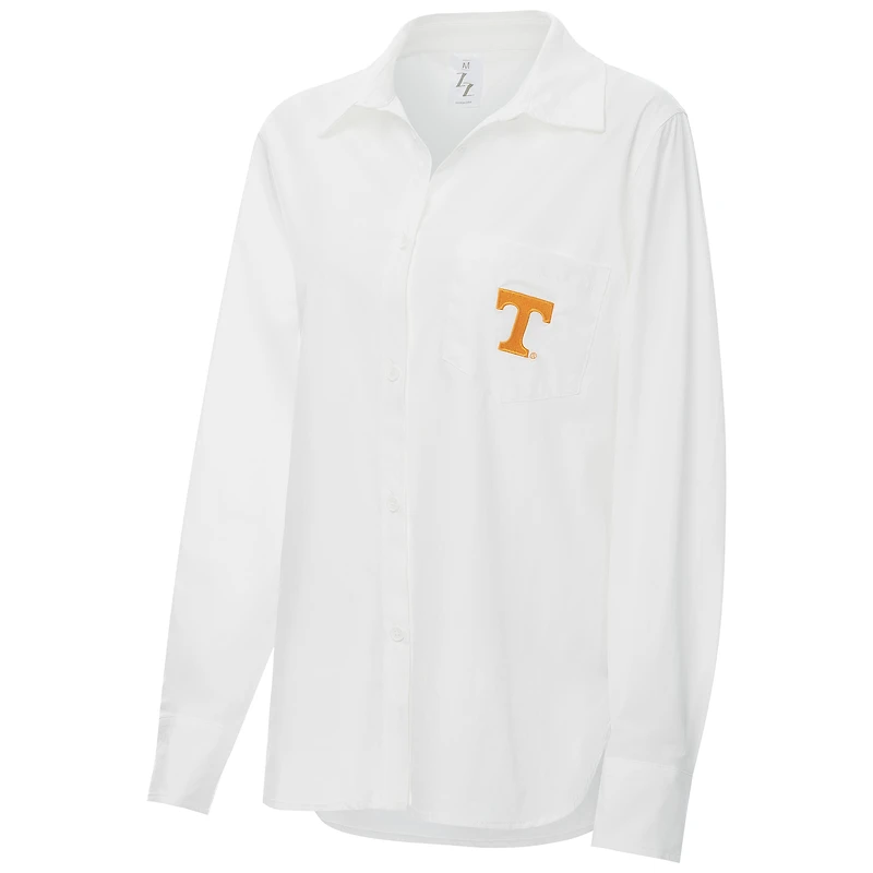 Women's ZooZatz White Tennessee Volunteers Stretch Woven Button-Up Shirt
