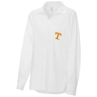 Women's ZooZatz White Tennessee Volunteers Stretch Woven Button-Up Shirt