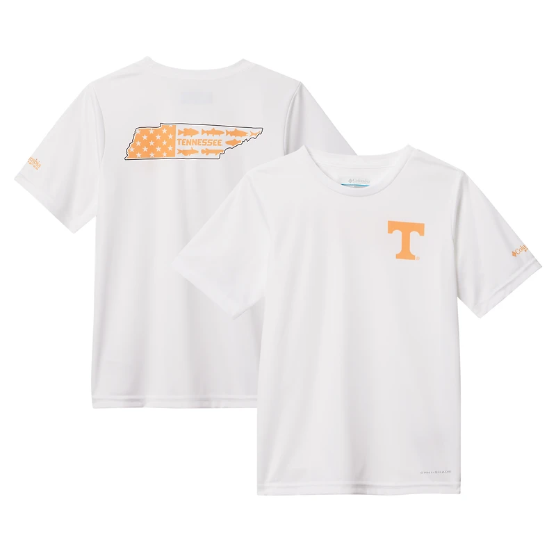 T-shirt Omni-Shade blanc pour jeunes Columbia Tennessee Volunteers Terminal Tackle
