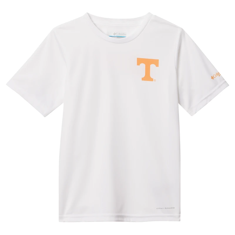 Youth Columbia White Tennessee Volunteers Terminal Tackle Omni-Shade T-Shirt