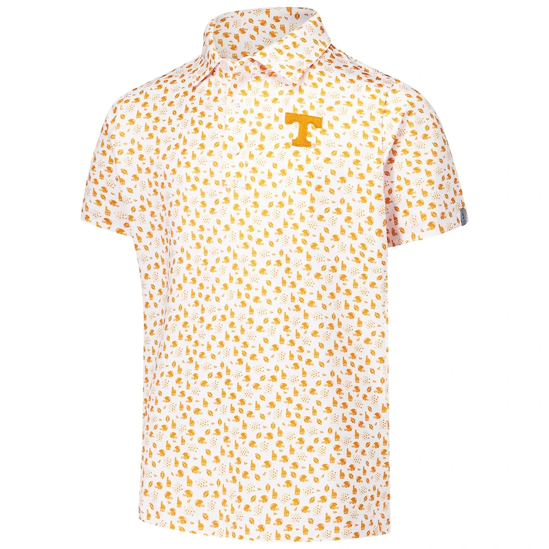 Youth Garb White Tennessee Volunteers Earnest Allover Print Polo