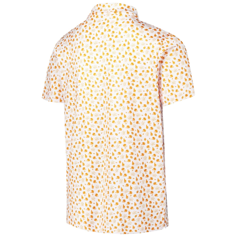 Youth Garb White Tennessee Volunteers Earnest Allover Print Polo