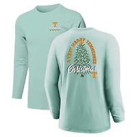 Youth  Light Green Tennessee Volunteers Merry Christmas Tree Long Sleeve T-Shirt