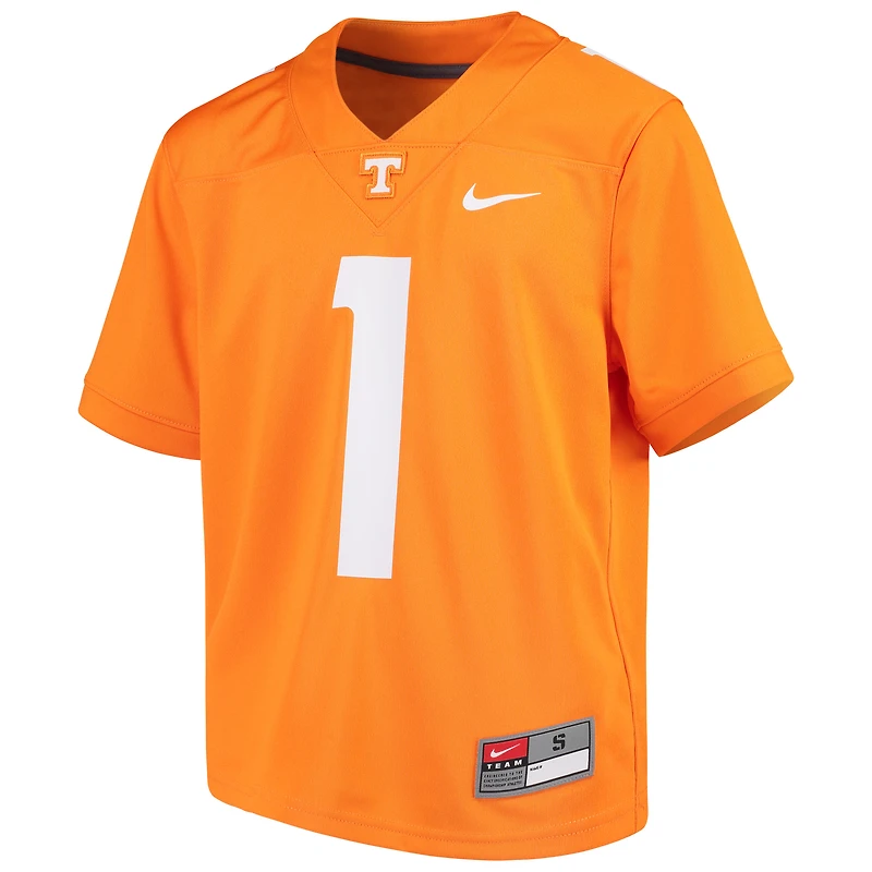 Youth Nike #1 Tennessee Orange Volunteers Team Replica Football Jersey