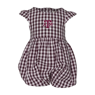 Body à volants vichy Cara pour fille, couleur marron, Texas A&M Aggies
