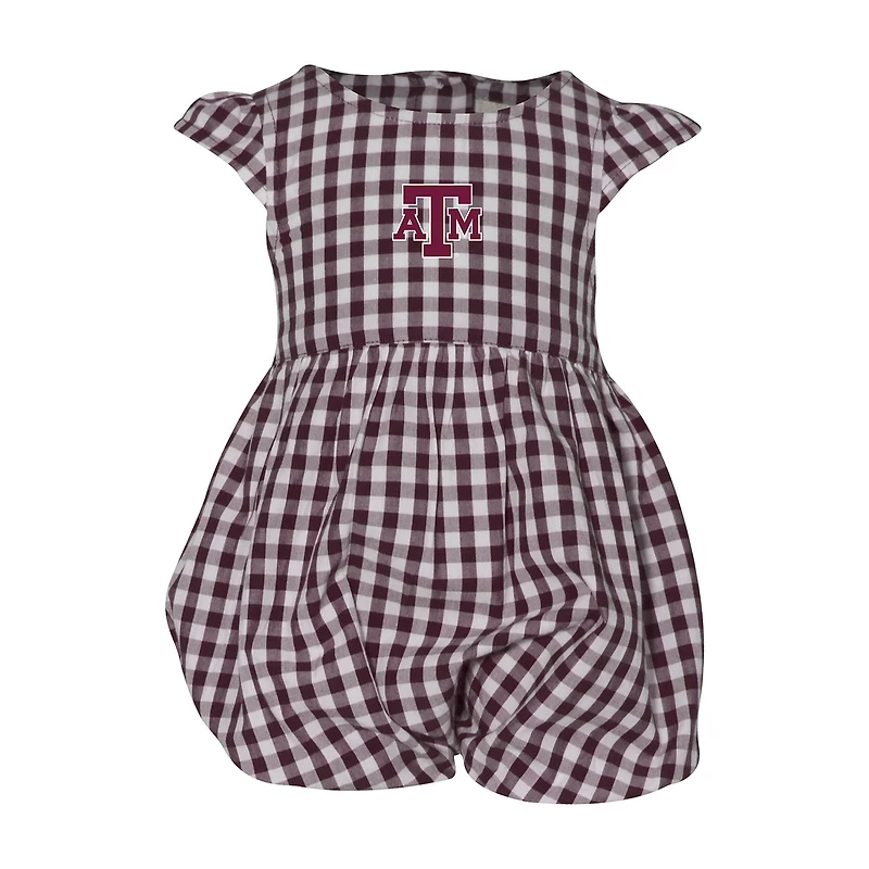 Body à volants vichy Cara pour fille, couleur marron, Texas A&M Aggies