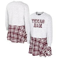 Girls Youth Colosseum Gray Texas A&M Aggies Marceline Plaid Skirt and Top Set