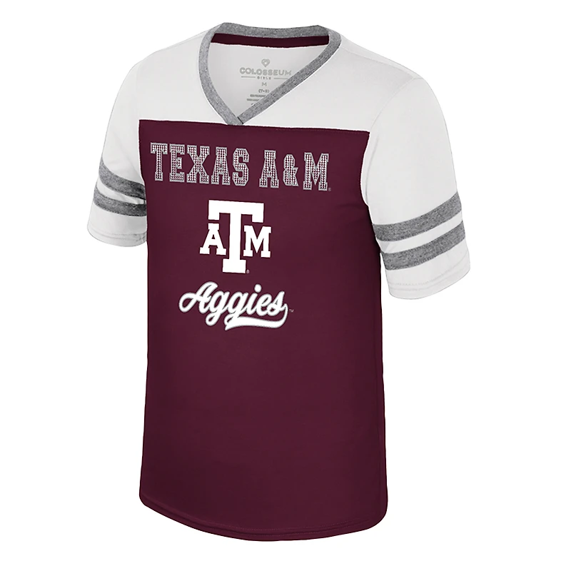 T-shirt Princesse Bubblegum Bling pour jeunes filles du Colisée, couleur marron, Texas A&M Aggies