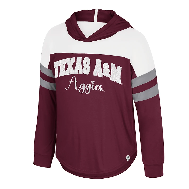 Girls Youth Colosseum Maroon Texas A&M Aggies Reflection Hoodie Long Sleeve T-Shirt