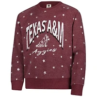 Sweat-shirt à capuche étoiles scintillantes pour jeunes filles Wes & Willy Maroon Texas A&M Aggies