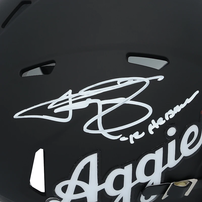 Casque Riddell Speed Mini autographié par Johnny Manziel, Texas A&M Aggies, avec inscription « 12 Heisman »