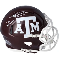 Casque Riddell Maroon Speed ​​Mini autographié par Johnny Manziel des Texas A&M Aggies avec inscription « 12 Heisman »