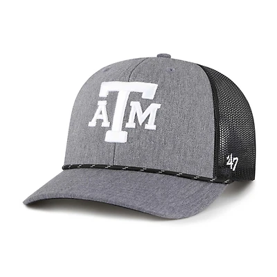 Casquette ajustable en corde de carbone Texas A&M Aggies grise '47 pour homme