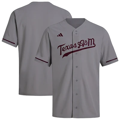 Maillot de baseball réplique gris adidas Texas A&M Aggies pour homme