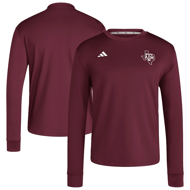 Sweat-shirt à capuche Dugout Texas A&M Aggies marron adidas pour homme