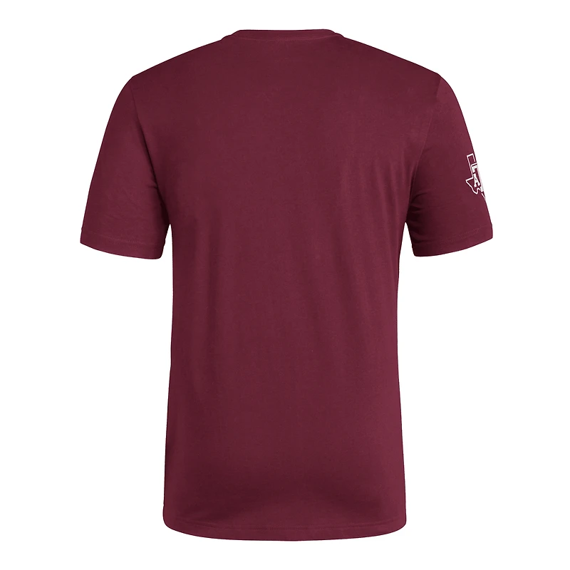 T-shirt adidas pour homme avec logo Fresh Wordmark Texas A&M Aggies marron