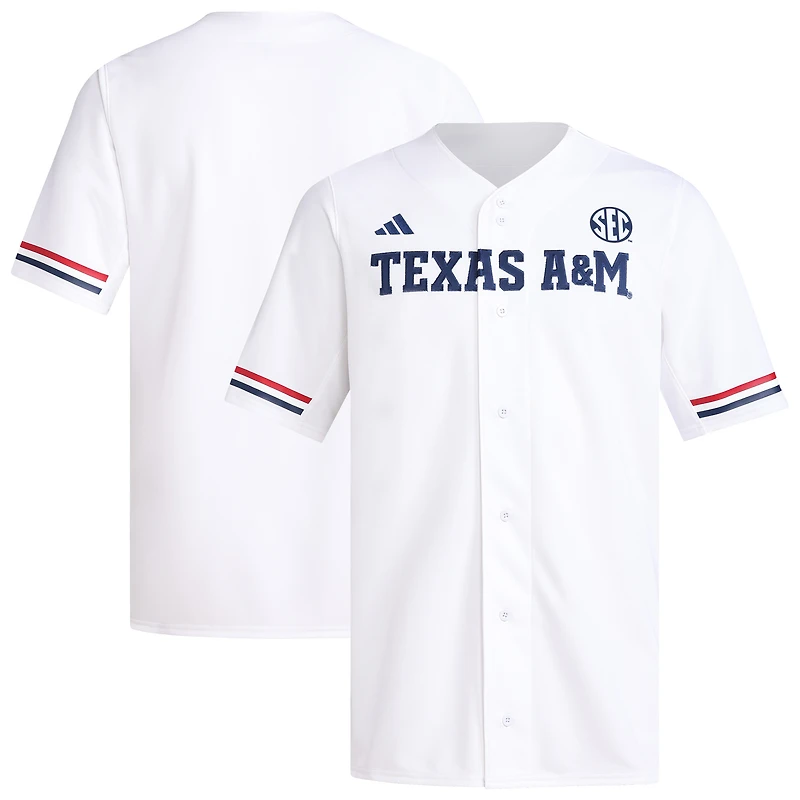 Maillot de baseball réplique blanc adidas Texas A&M Aggies pour homme