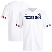 Maillot de baseball réplique blanc adidas Texas A&M Aggies pour homme