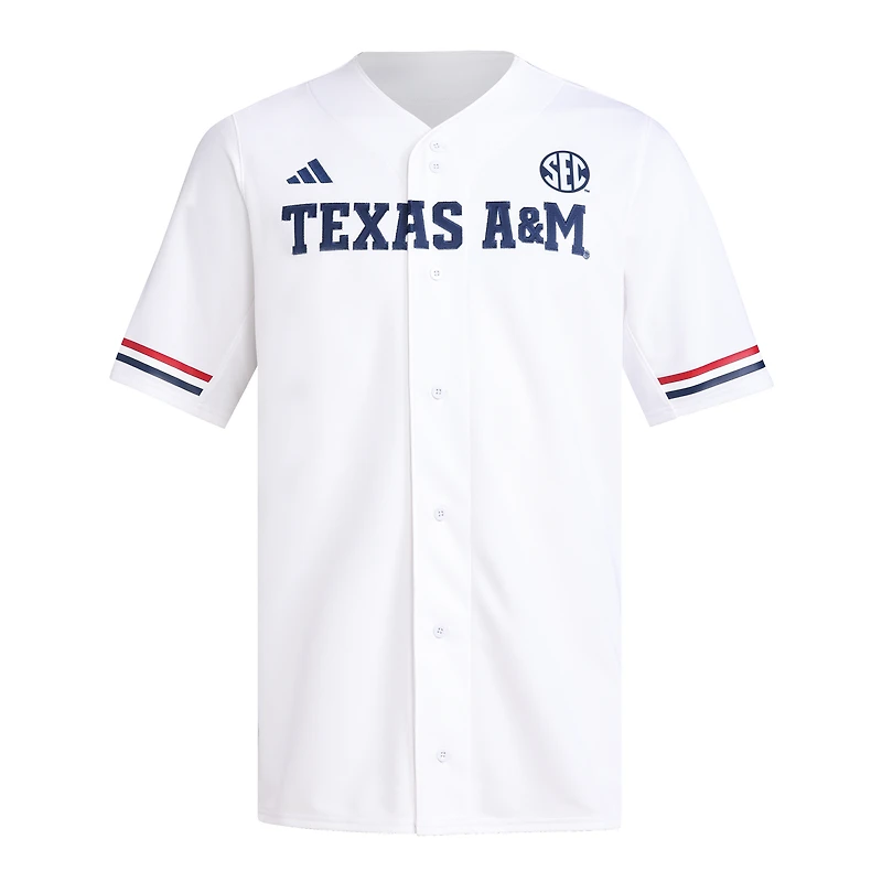 Maillot de baseball réplique blanc adidas Texas A&M Aggies pour homme