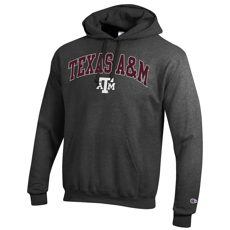 Men's Champion  Charcoal Texas A&M Aggies Arch Over Logo Pullover Hoodie