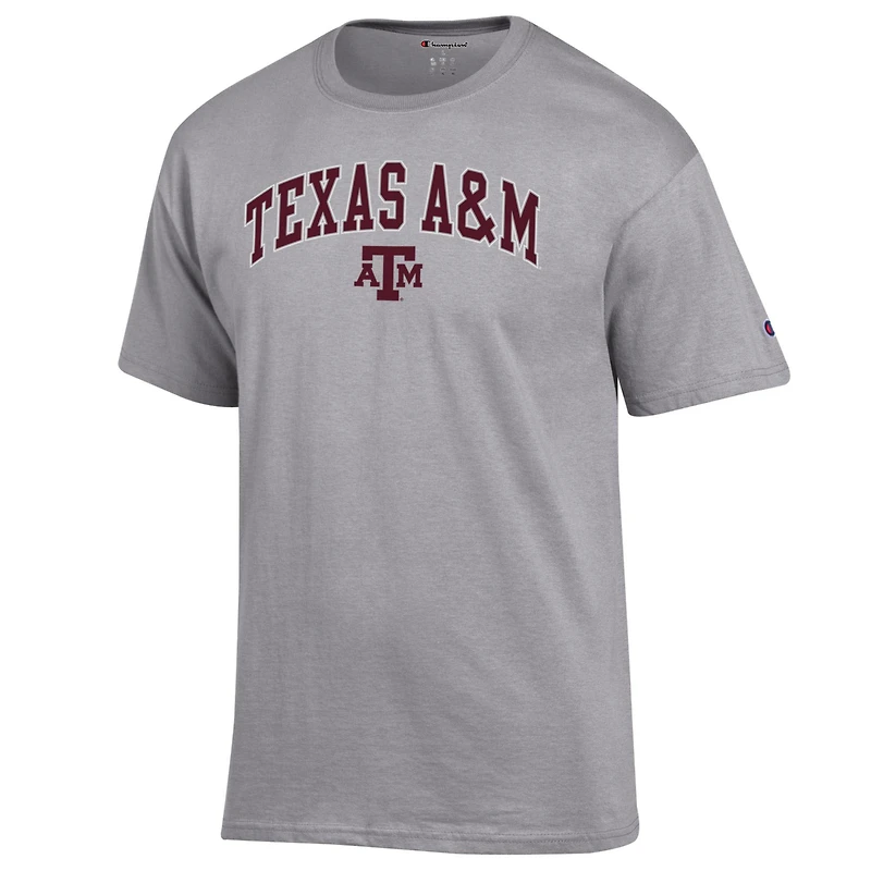 Men's Champion  Heather Gray Texas A&M Aggies Arch Over Logo T-Shirt