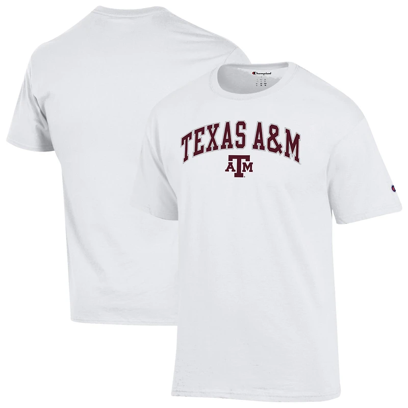 T-shirt blanc avec logo arqué Texas A&M Aggies pour homme