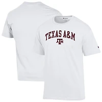 T-shirt blanc avec logo arqué Texas A&M Aggies pour homme