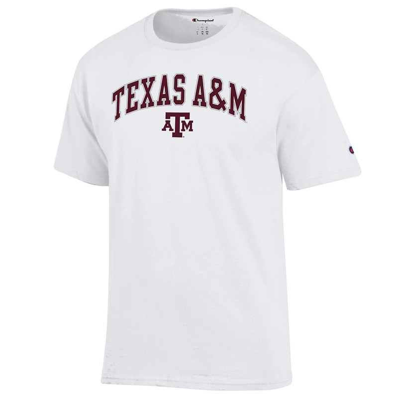 T-shirt blanc avec logo arqué Texas A&M Aggies pour homme