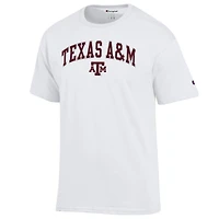 T-shirt blanc avec logo arqué Texas A&M Aggies pour homme