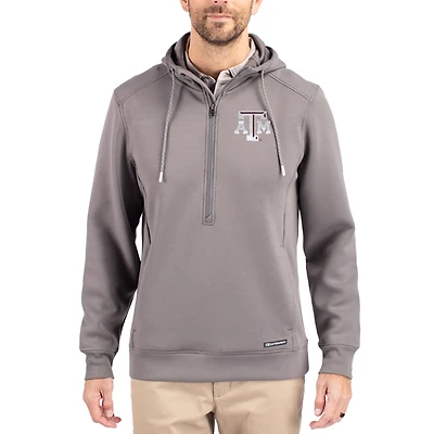 Men's Cutter & Buck  Gray Texas A&M Aggies Roam Eco Recycled Half-Zip Pullover Hoodie