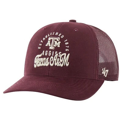 Casquette ajustable Pitstop Trucker '47 Bordeaux Texas A&M Aggies pour homme