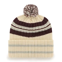 Men's '47 Natural Texas A&M Aggies Hone Patch Cuffed Knit Hat with Pom