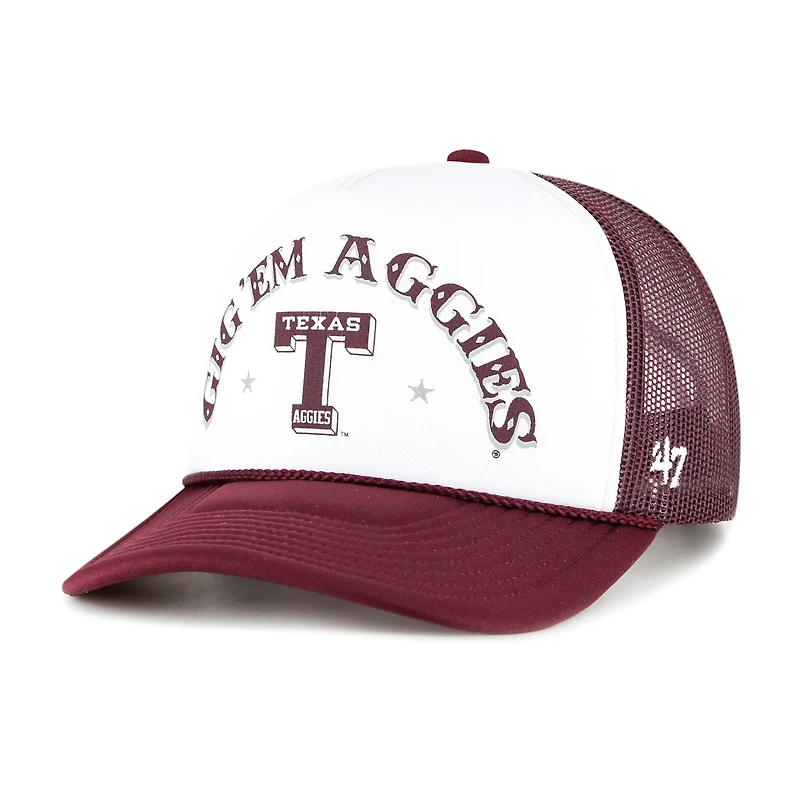 Casquette de camionneur à devant en mousse Texas A&M Aggies Article '47 pour homme, blanc/marron