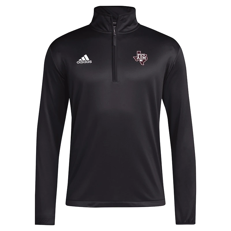 Men's adidas Black Texas A&M Aggies 2024 Coaches Sideline Quarter-Zip Top
