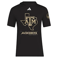 Men's adidas  Black Texas A&M Aggies 2025 Military Appreciation AEROREADY Hooded T-Shirt