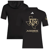 Men's adidas  Black Texas A&M Aggies 2025 Military Appreciation AEROREADY Hooded T-Shirt