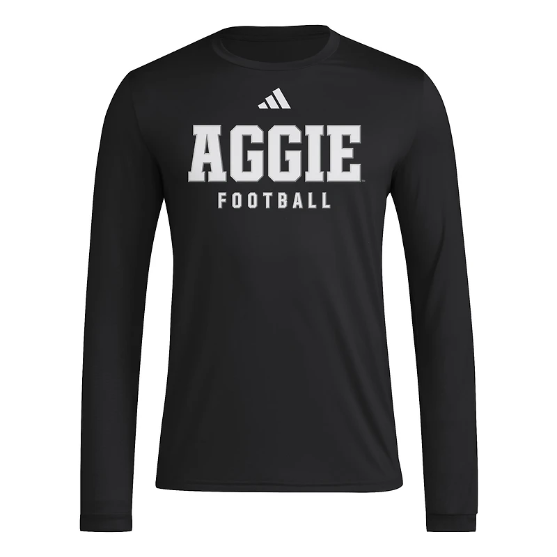 Men's adidas  Black Texas A&M Aggies Locker Practice Football Pre-Game Long Sleeve T-Shirt
