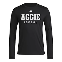 Men's adidas  Black Texas A&M Aggies Locker Practice Football Pre-Game Long Sleeve T-Shirt