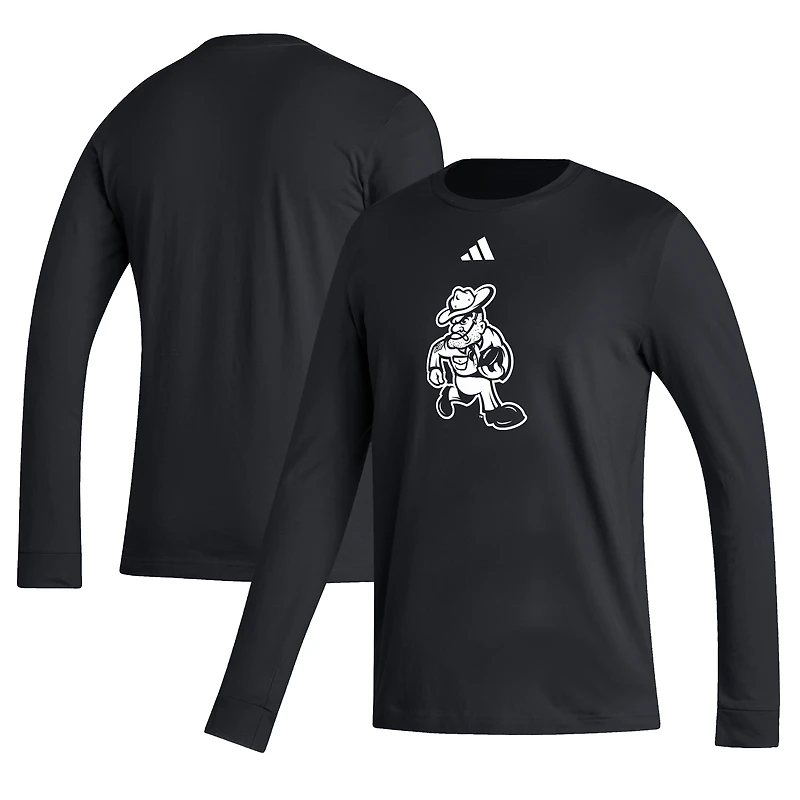 T-shirt à manches longues adidas noir Texas A&M Aggies Ol' Sarge Football pour homme