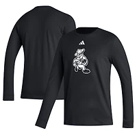 T-shirt à manches longues adidas noir Texas A&M Aggies Ol' Sarge Football pour homme