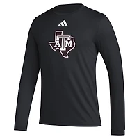 Men's adidas Black Texas A&M Aggies Primary Locker Logo Pre-Game Long Sleeve T-Shirt