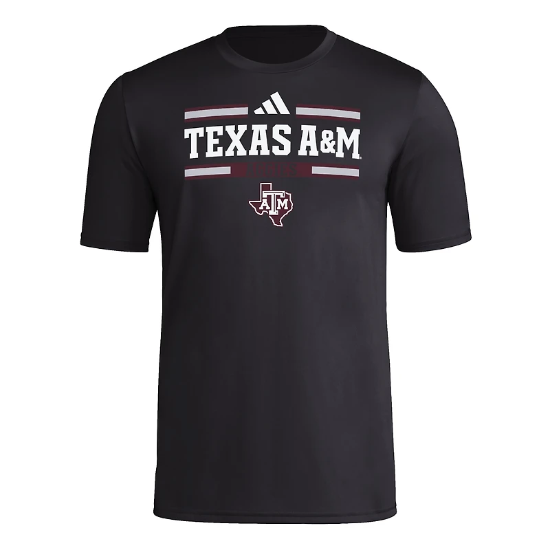 Men's adidas  Black Texas A&M Aggies Sideline Strategy Pregame T-Shirt