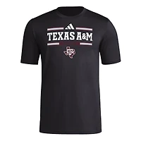 Men's adidas  Black Texas A&M Aggies Sideline Strategy Pregame T-Shirt