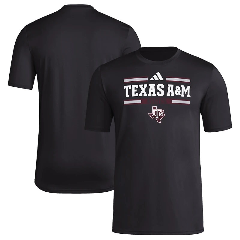 Men's adidas Black Texas A&M Aggies Sideline Strategy Pregame T-Shirt