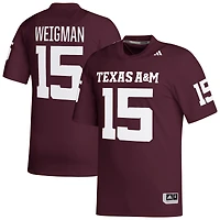 Maillot de footballeur adidas Conner Weigman pour homme, couleur bordeaux, Texas A&M Aggies NIL