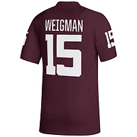 Maillot de footballeur adidas Conner Weigman pour homme, couleur bordeaux, Texas A&M Aggies NIL